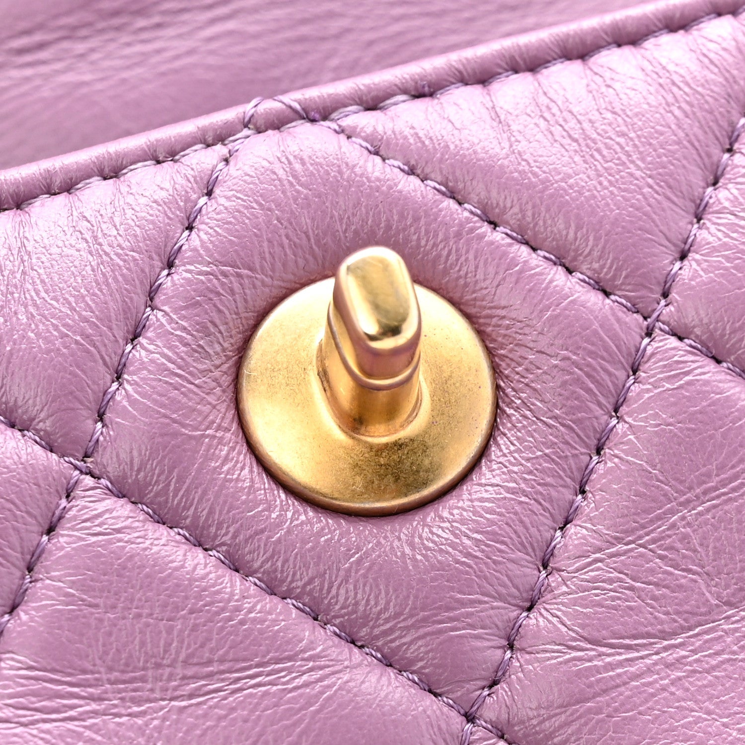 Chanel Shiny Lambskin Quilted Extra Mini Flap Purple