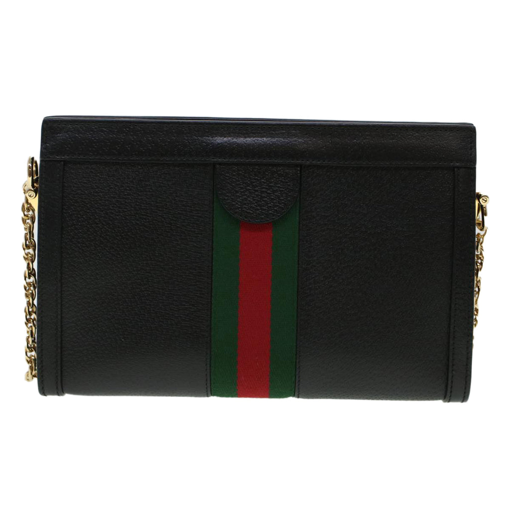 GUCCI Ophdia GG Chain Web Sherry Line Shoulder Bag Black Red 503877  44699A