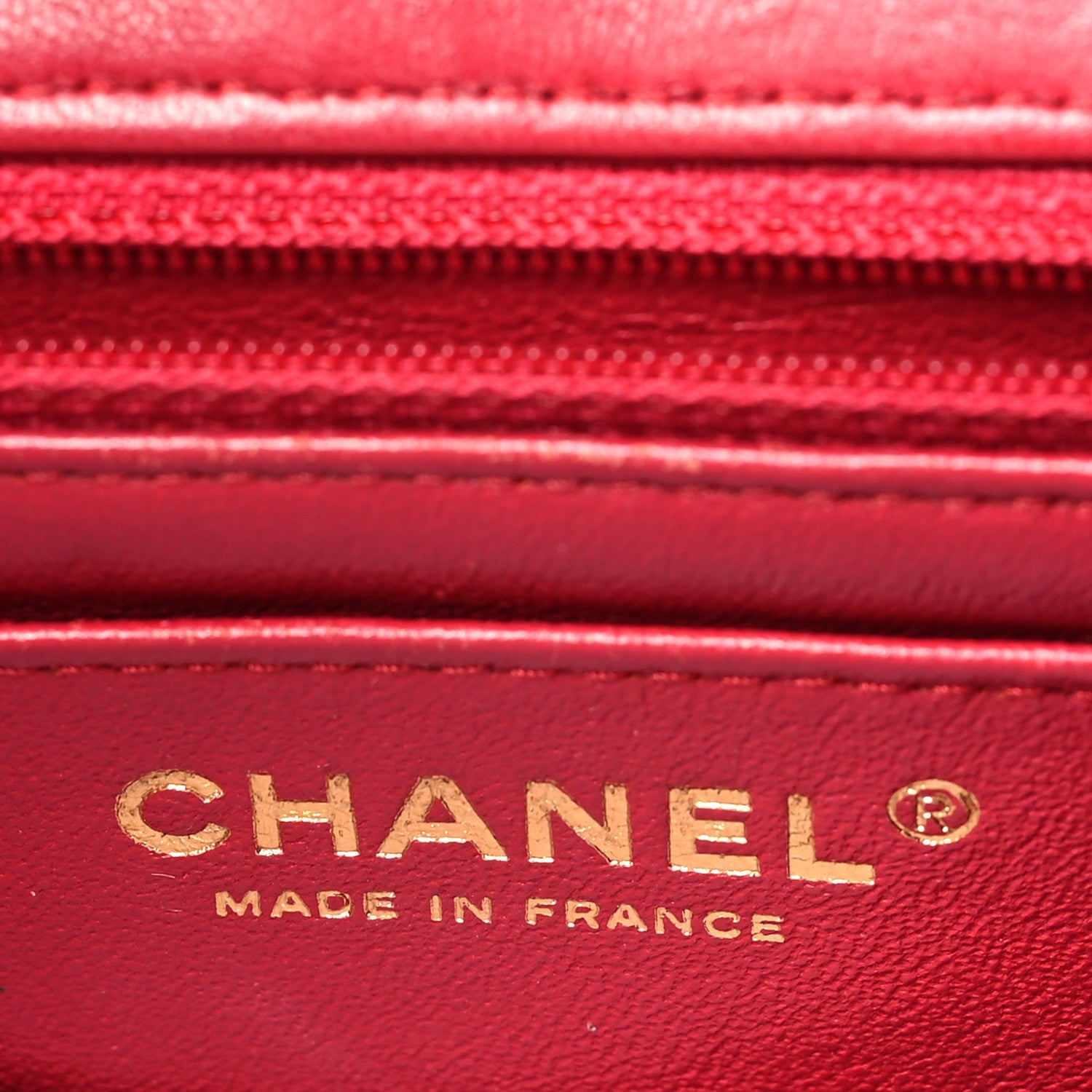 Chanel Lambskin Quilted Mini Rectangular Flap Dark Pink