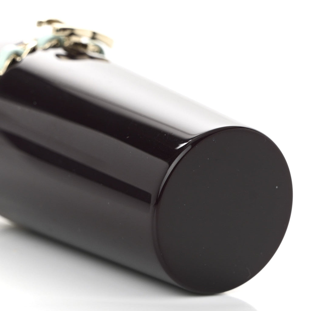Chanel Lucite Lipstick Case On Chain Burgundy Blue