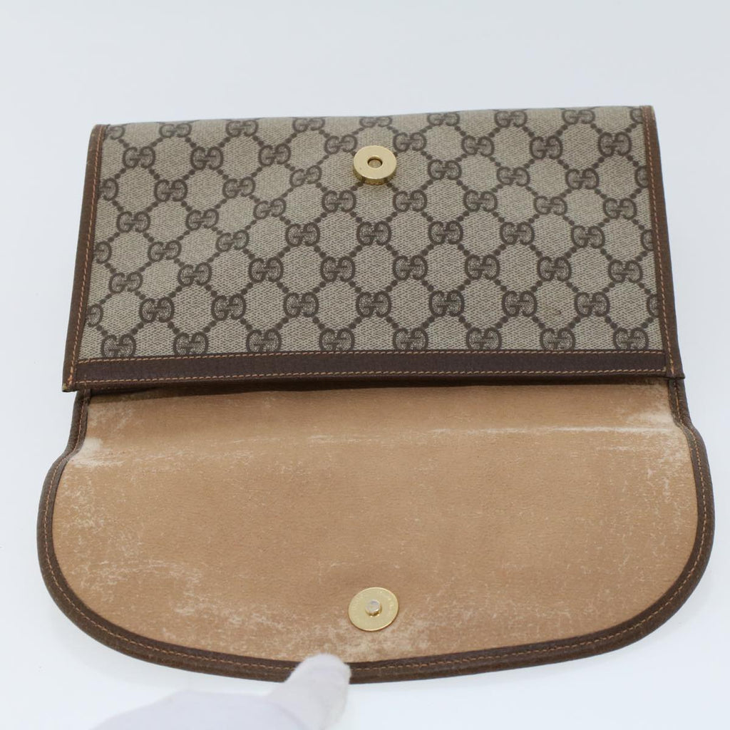 GUCCI GG Canvas Web Sherry Line Clutch Bag Beige Red Green 156.01.030  44751