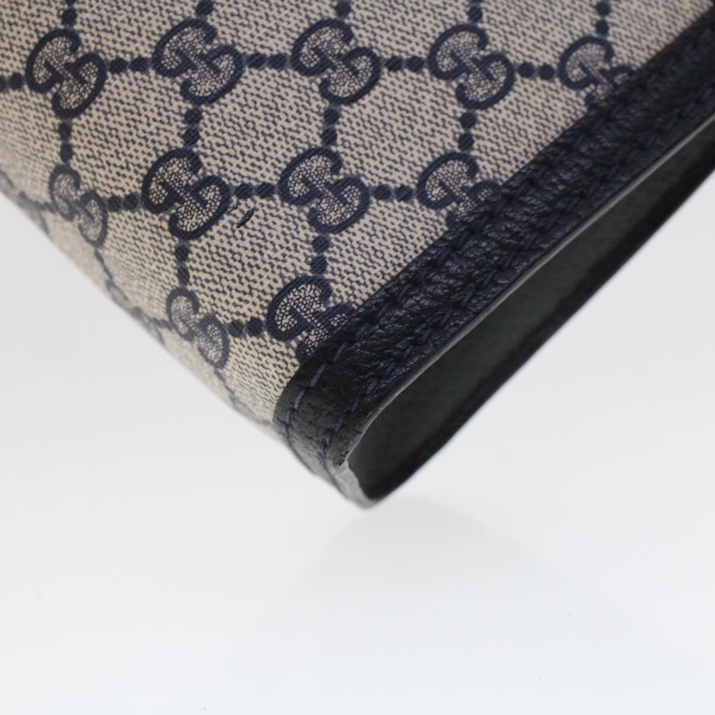 GUCCI GG Canvas Sherry Line Clutch Bag Gray Red Navy 64.014.2125.23  44752