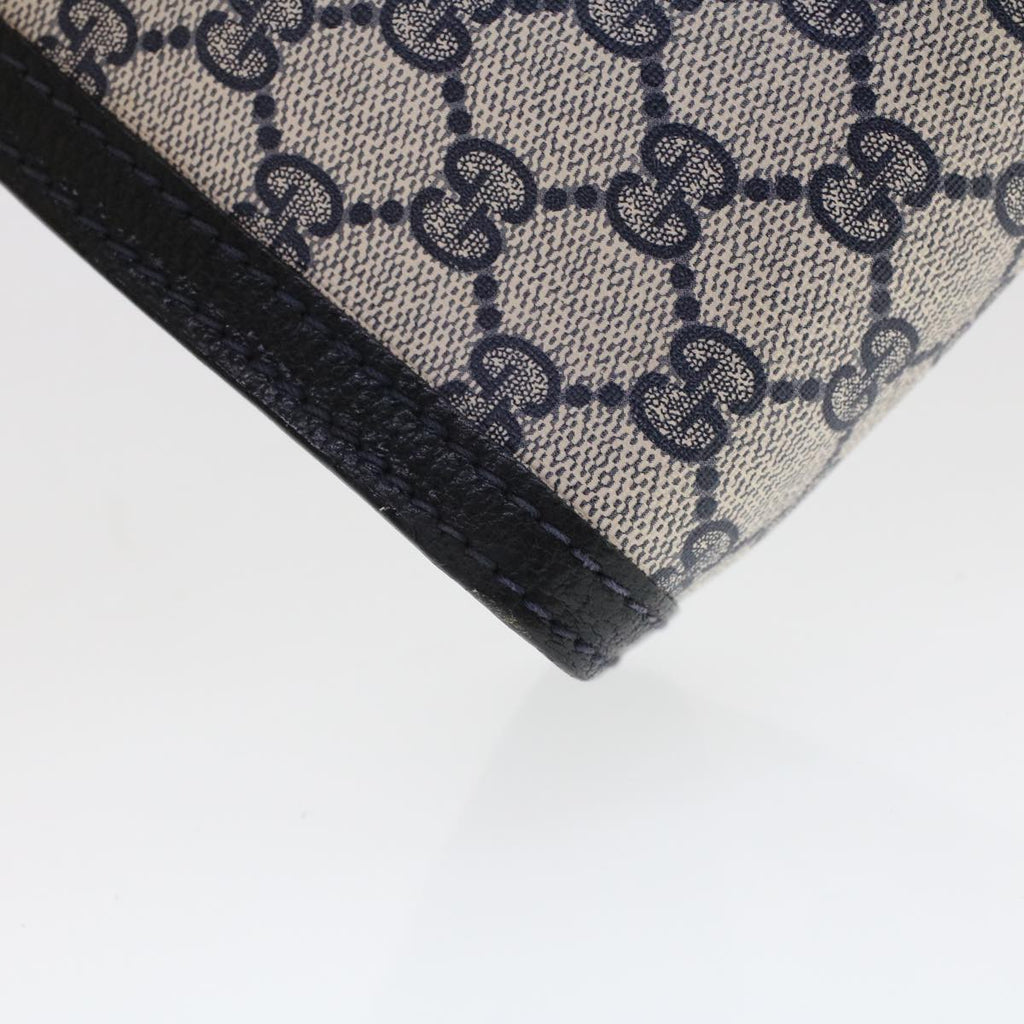 GUCCI GG Canvas Sherry Line Clutch Bag Gray Red Navy 64.014.2125.23  44752