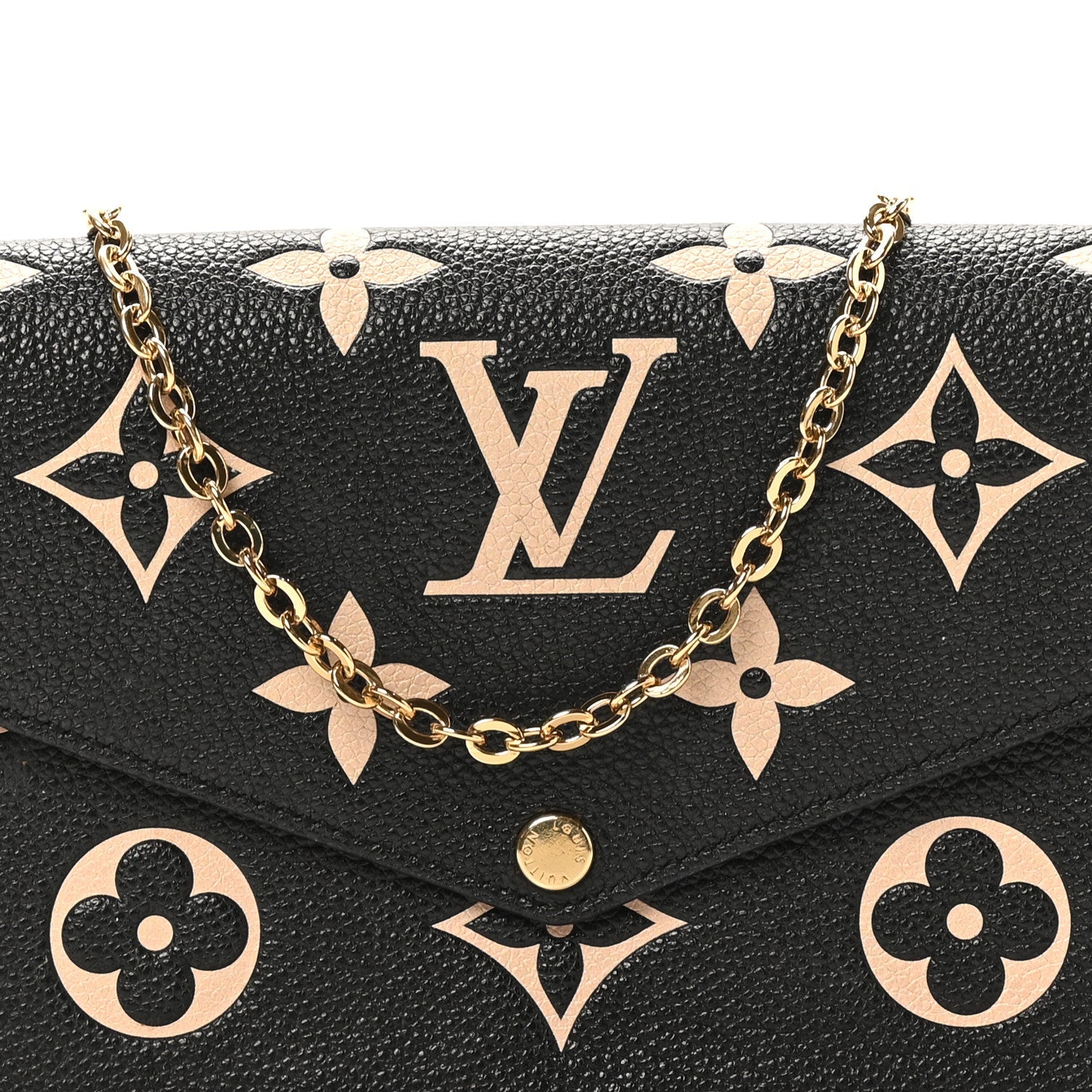 Louis Vuitton Empreinte Monogram Giant Felicie Pochette Black Beige
