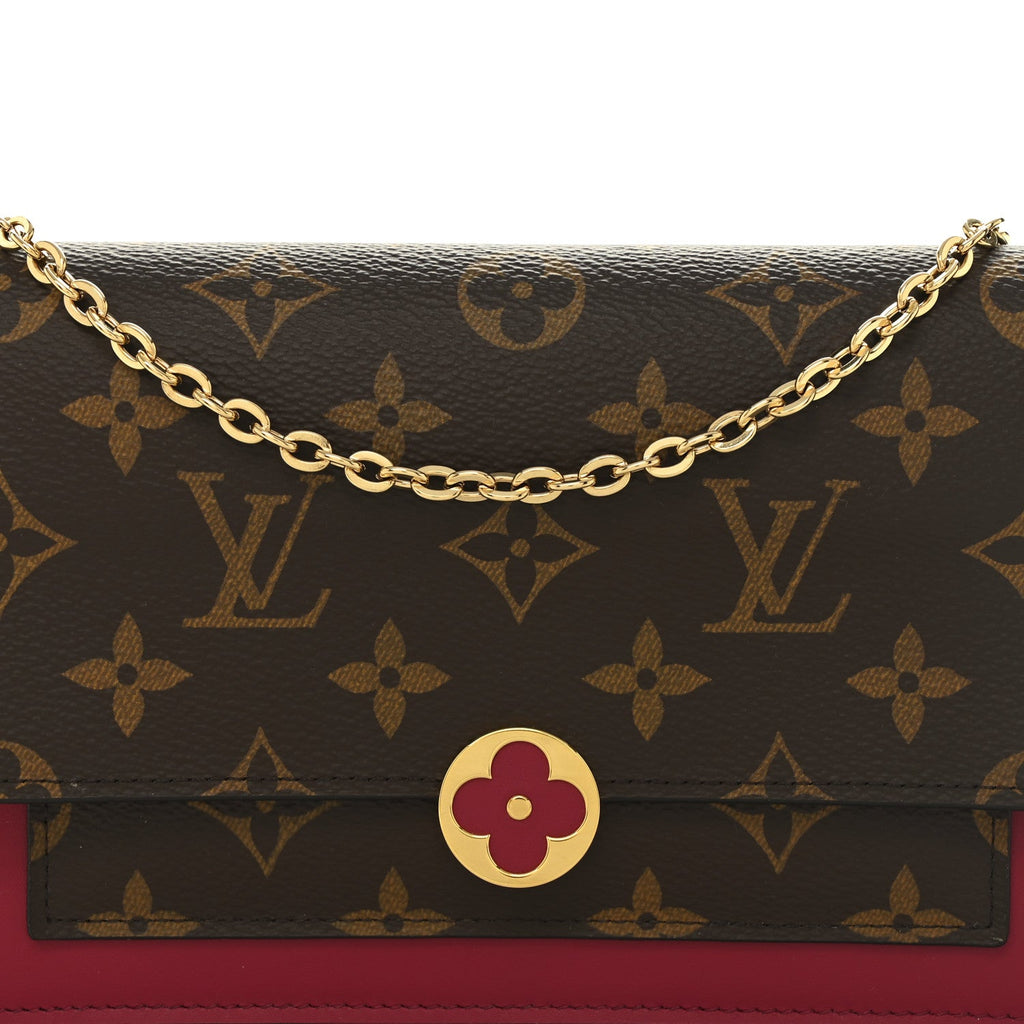 Louis Vuitton Monogram Flore Chain Wallet Fuchsia