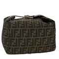 FENDI Zucca Canvas Hand Bag Black Brown  44805