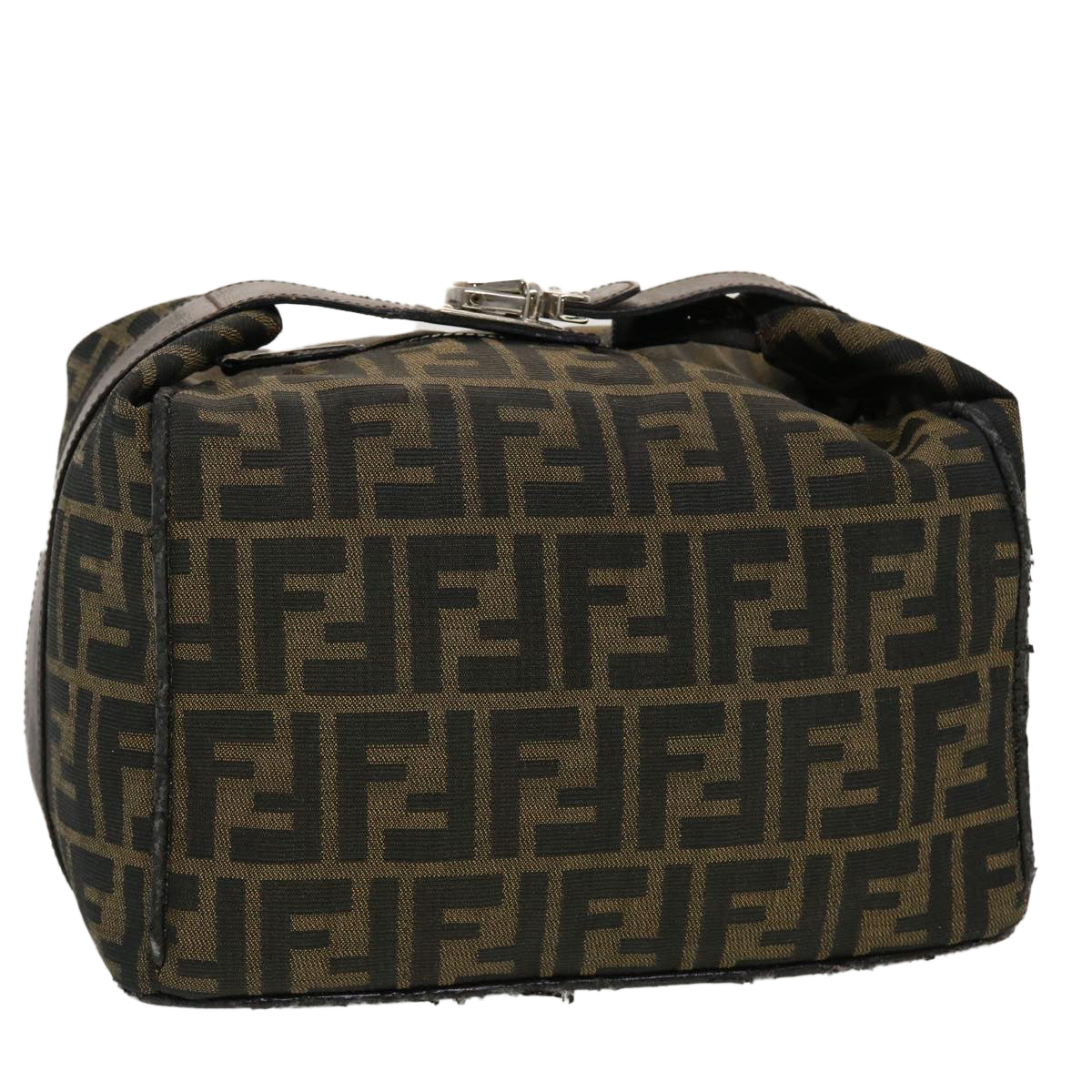 FENDI Zucca Canvas Hand Bag Black Brown  44805
