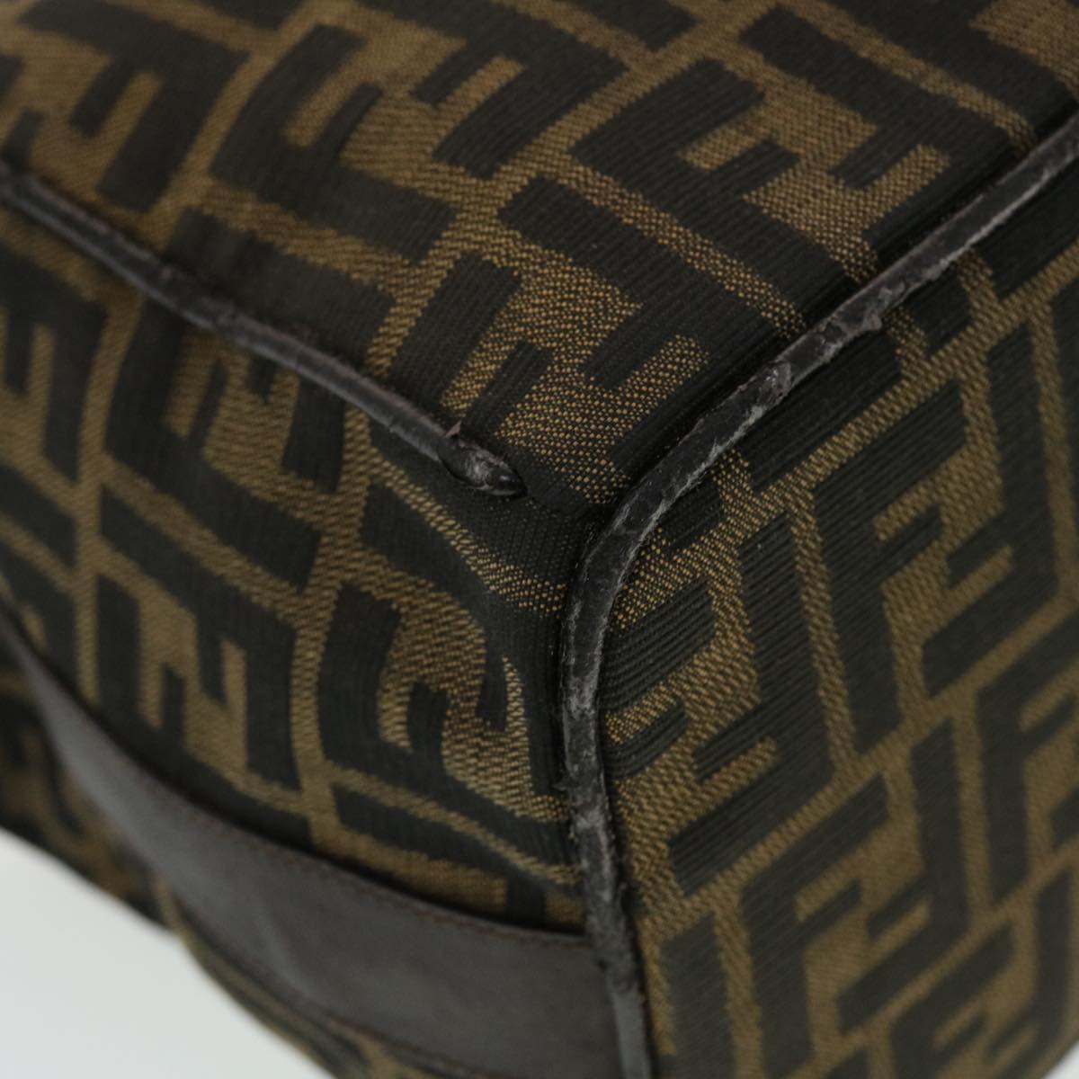 FENDI Zucca Canvas Hand Bag Black Brown  44805