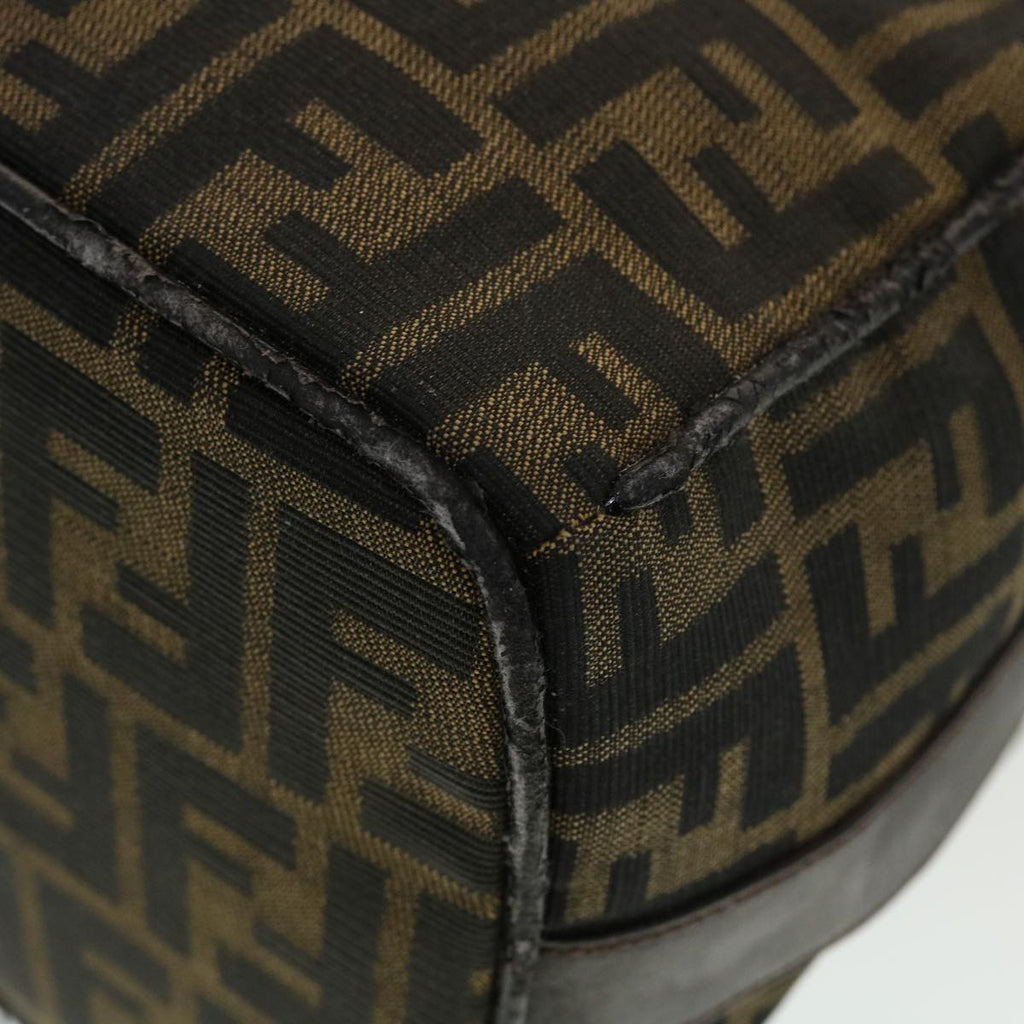 FENDI Zucca Canvas Hand Bag Black Brown  44805