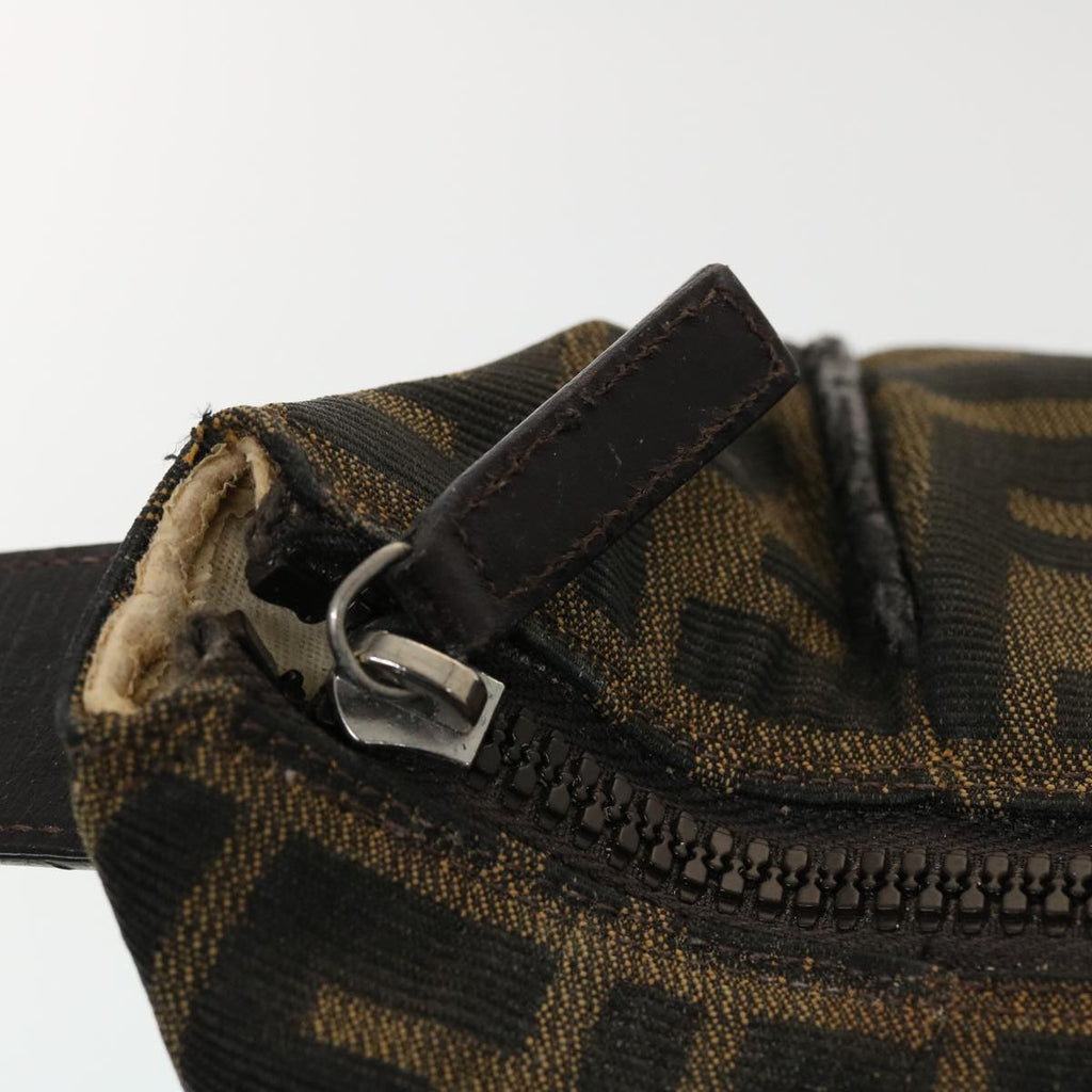 FENDI Zucca Canvas Hand Bag Black Brown  44805