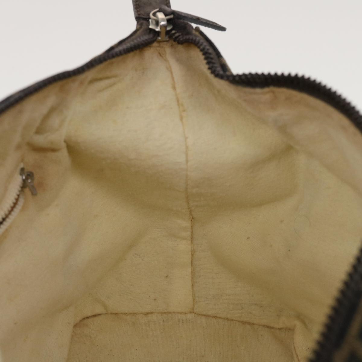 FENDI Zucca Canvas Hand Bag Black Brown  44805