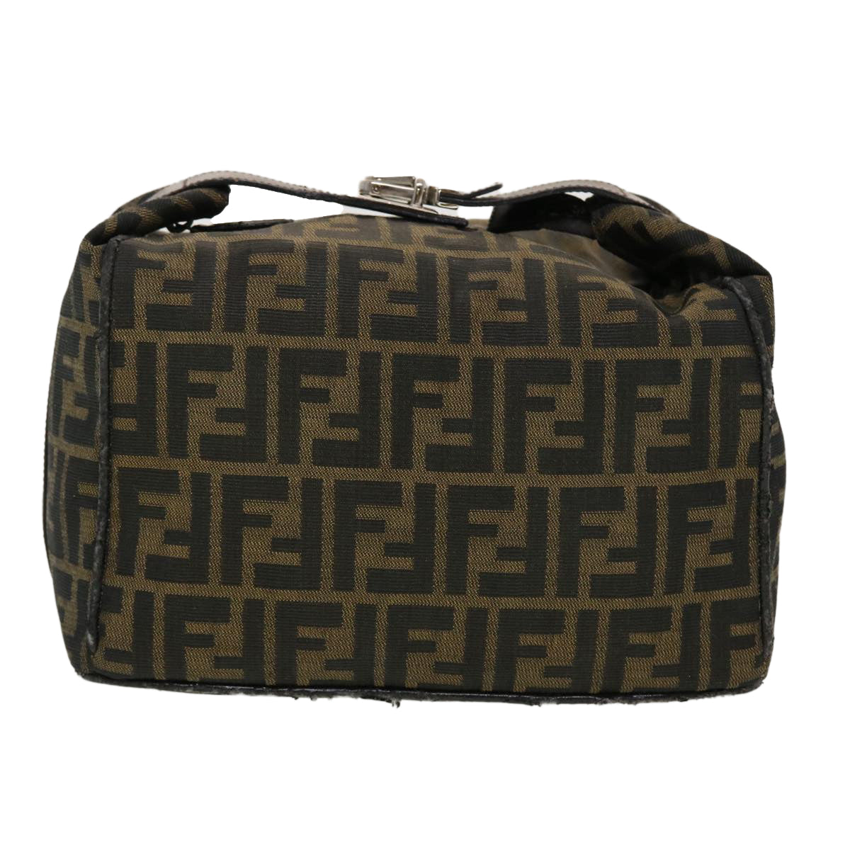 FENDI Zucca Canvas Hand Bag Black Brown  44805