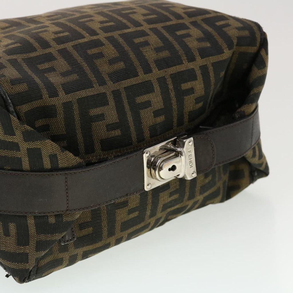 FENDI Zucca Canvas Hand Bag Black Brown  44805