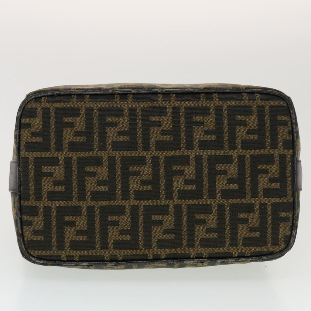 FENDI Zucca Canvas Hand Bag Black Brown  44805
