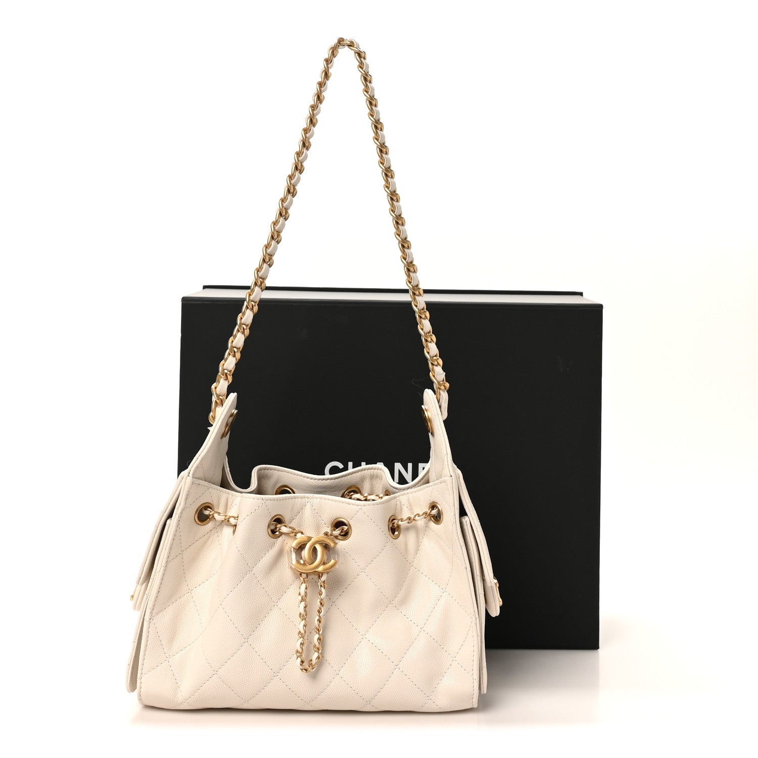 Chanel Caviar Quilted Mini Chanel 25 Handbag White