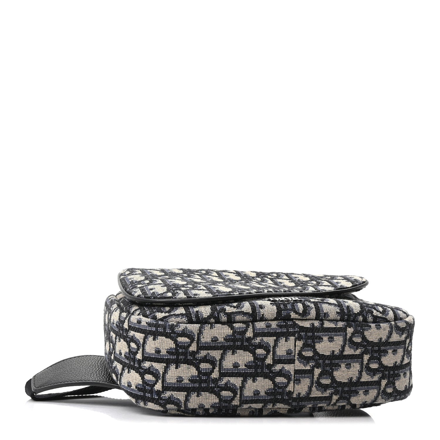 Christian Dior Oblique World Tour Saddle Belt Bag Beige Black