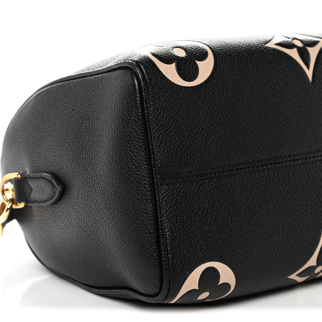 Louis Vuitton Empreinte Monogram Giant Speedy Bandouliere 25 Black Beige
