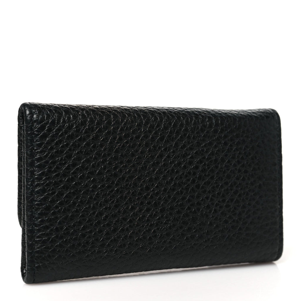 Prada Vitello Grain Move 6 Key Holder Black