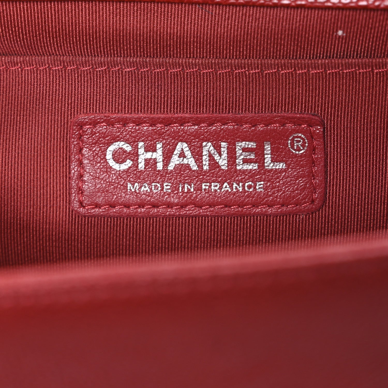 Chanel Caviar Quilted Medium Boy Flap Red