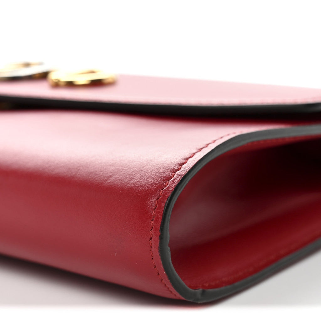 Gucci Smooth Calfskin Small Zumi Top Handle Shoulder Bag Hibiscus Red