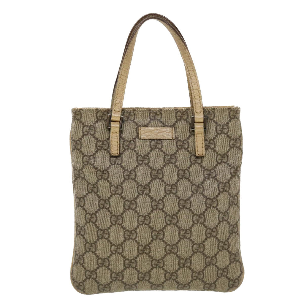 GUCCI GG Canvas Hand Bag PVC Leather Beige  44975