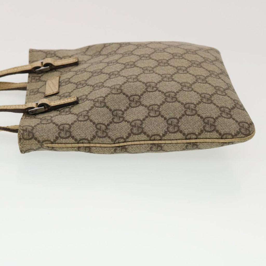 GUCCI GG Canvas Hand Bag PVC Leather Beige  44975