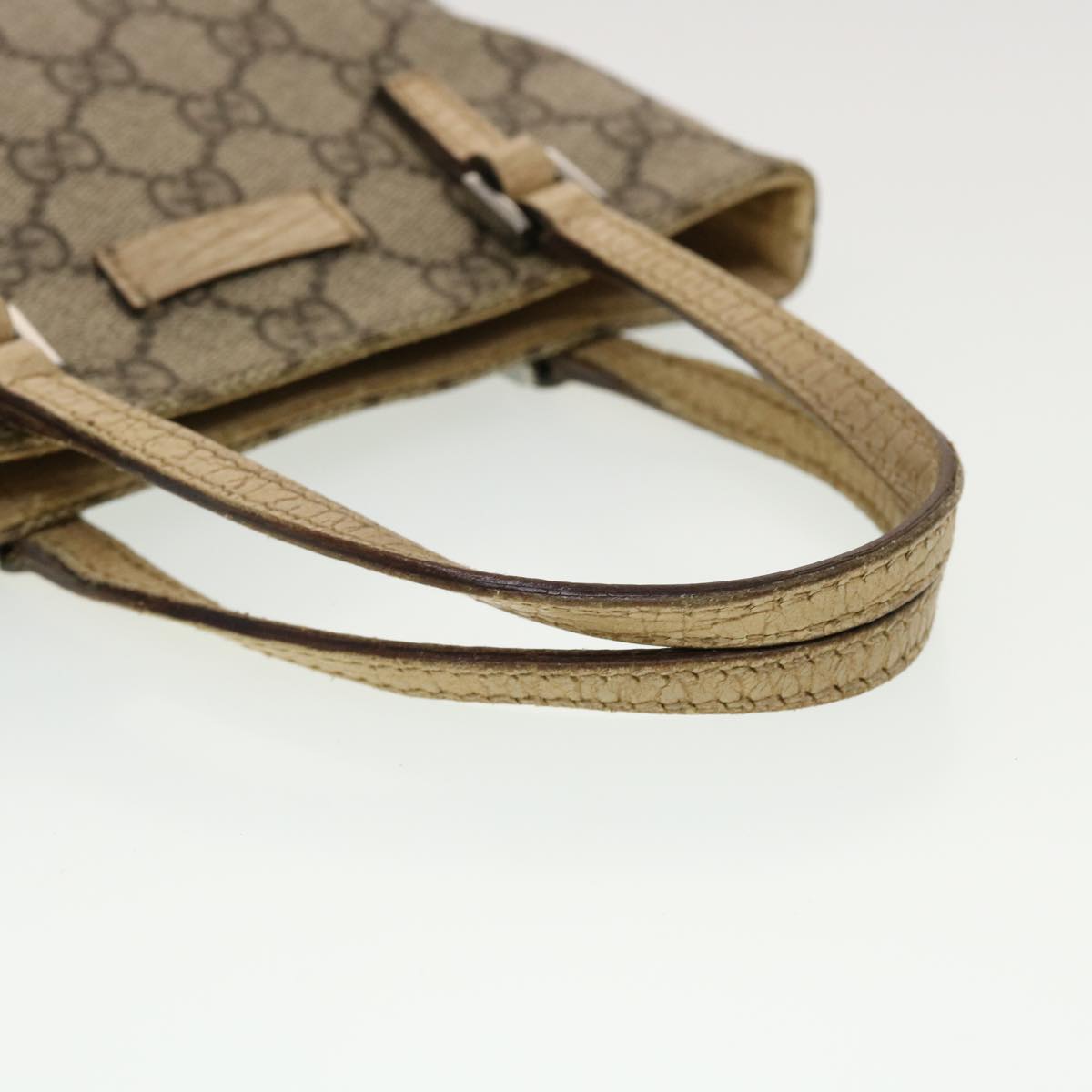 GUCCI GG Canvas Hand Bag PVC Leather Beige  44975