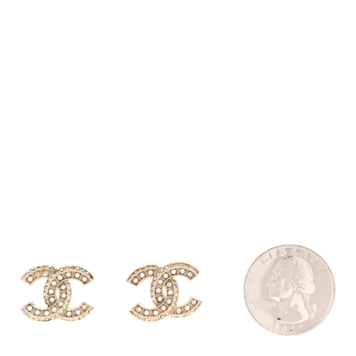 Crystal Timeless CC Earrings Light Gold