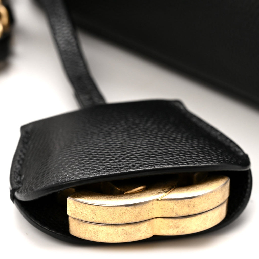 Chanel Caviar Quilted Medium CC Filigree Vanity Case Black