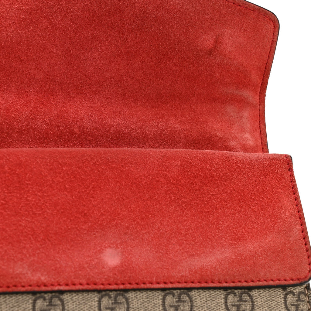 Gucci GG Supreme Monogram Mini Dionysus Shoulder Bag Hibiscus Red