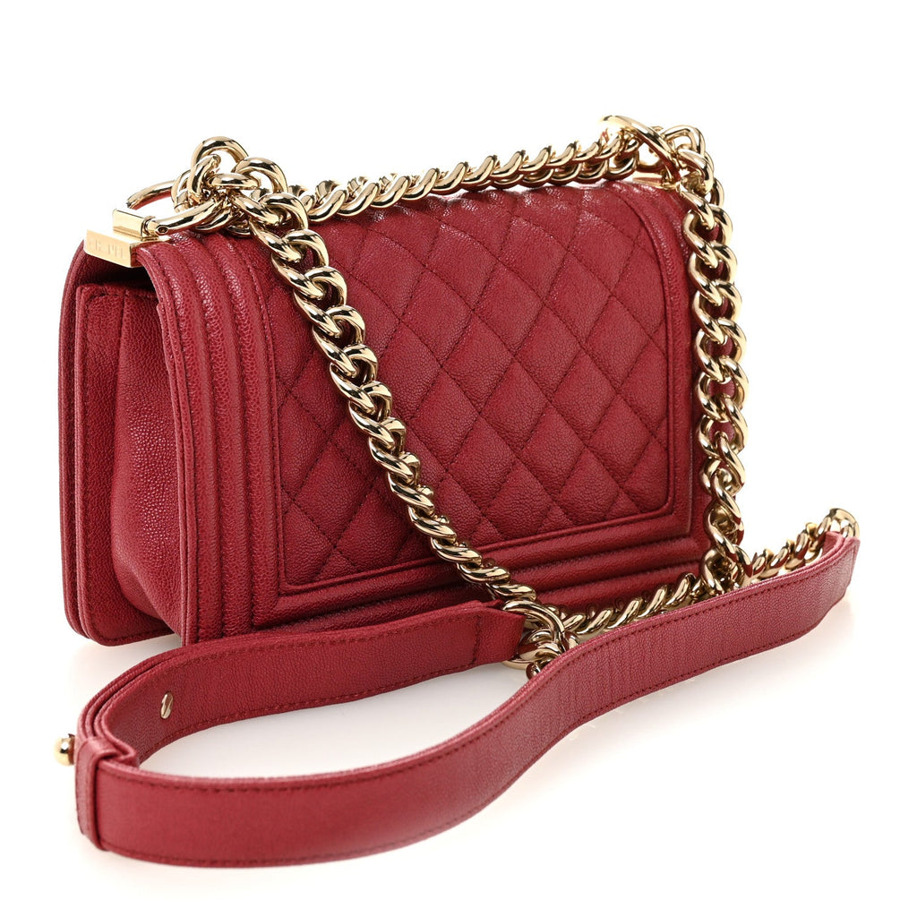Chanel Caviar Quilted Small Boy Flap Fuchsia