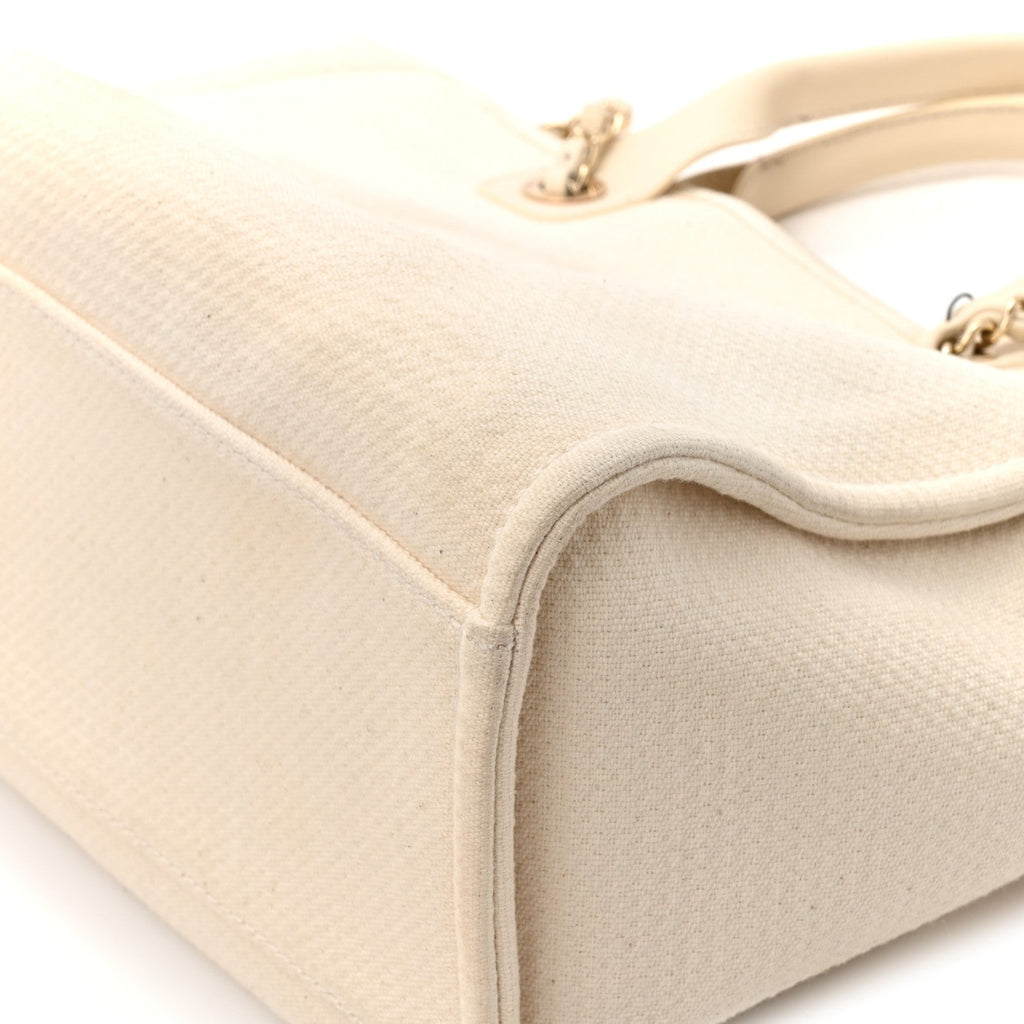 Chanel Mixed Fibers Small Deauville Tote White
