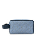 Louis Vuitton Monogram Heritage Locker Dopp Kit Toilet Pouch Blue