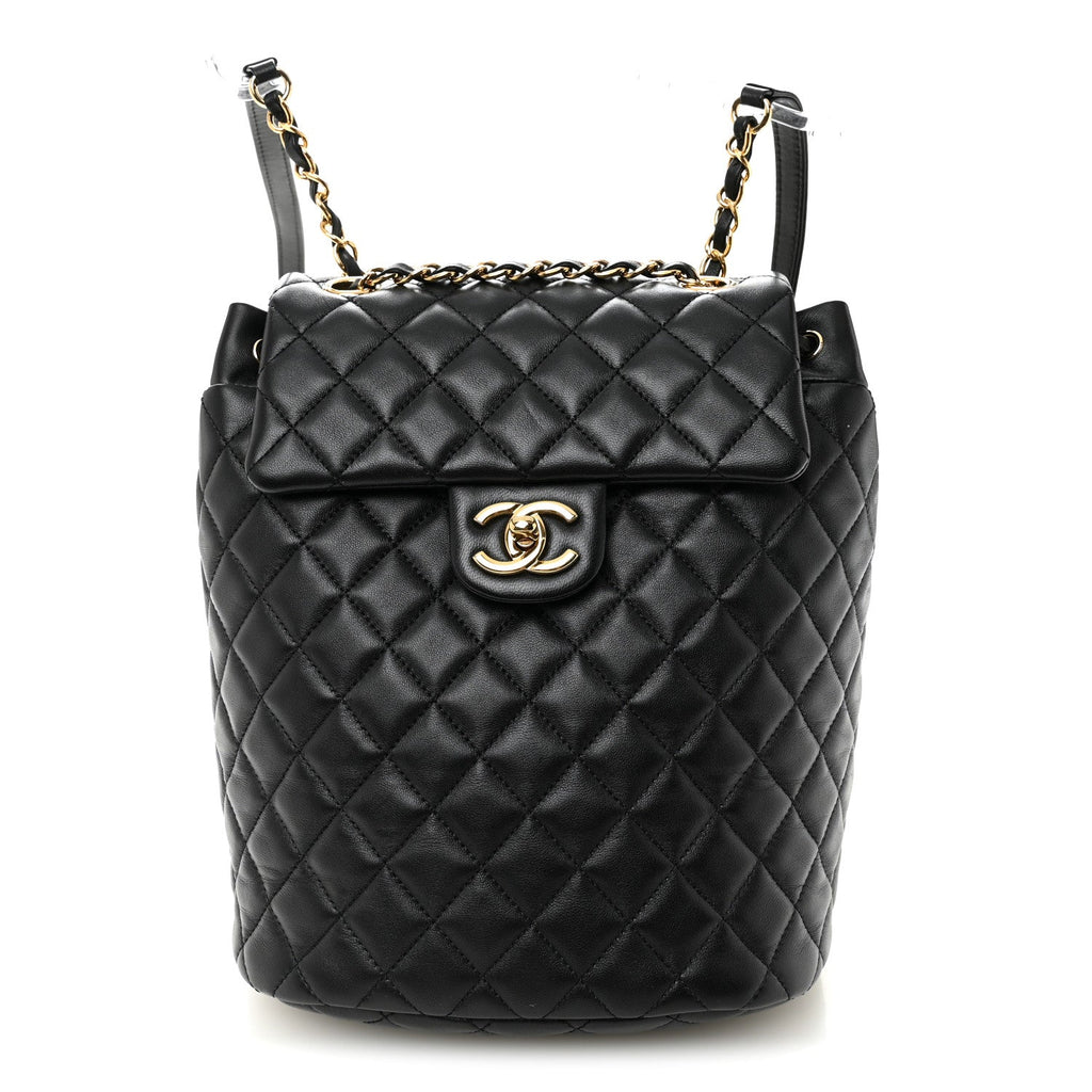 Chanel Lambskin Quilted Small Urban Spirit Backpack Black