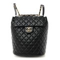 Chanel Lambskin Quilted Small Urban Spirit Backpack Black