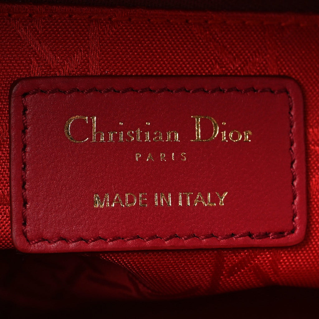 Christian Dior Lambskin Cannage Small My ABCDior Lady Dior Red