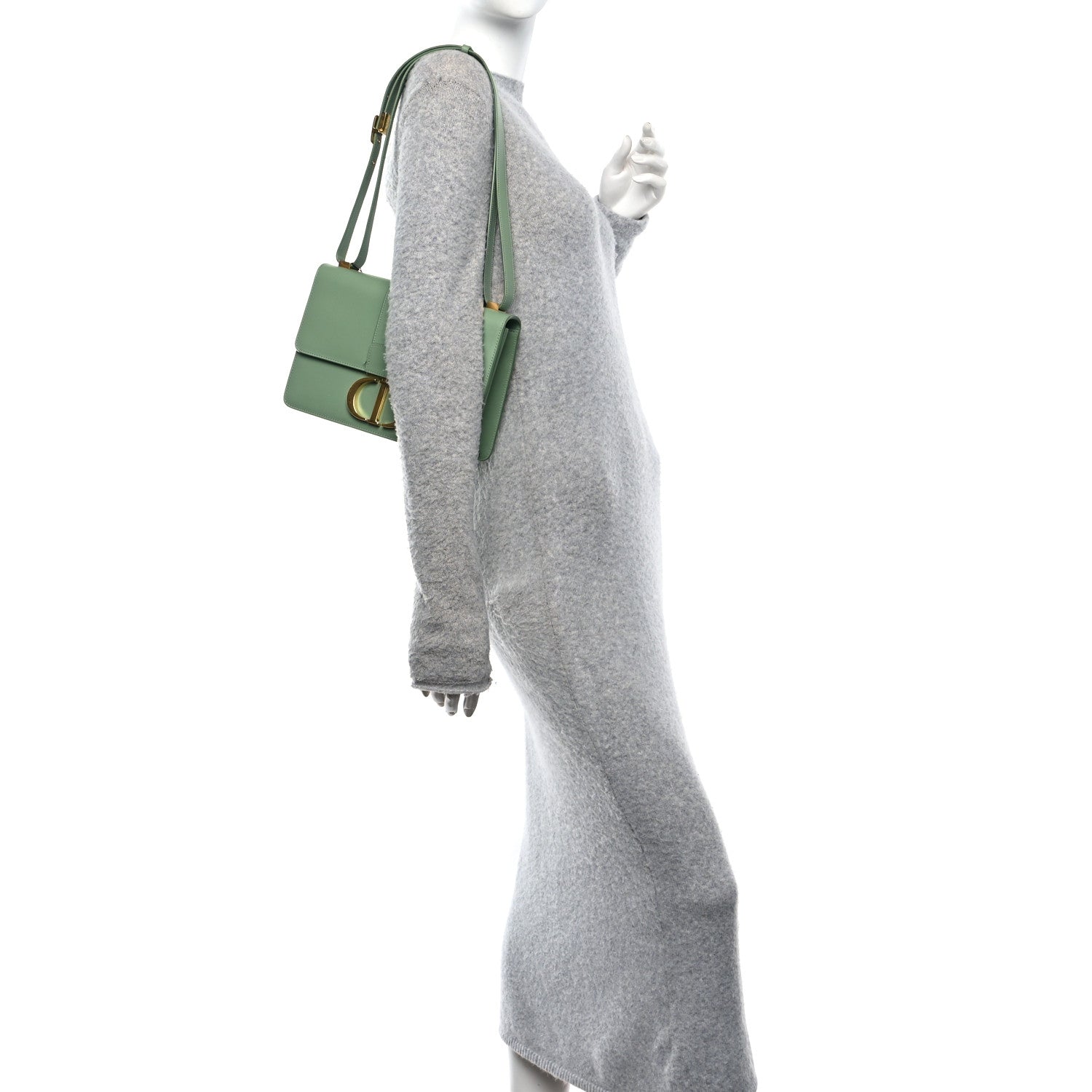 Christian Dior Smooth Calfskin 30 Montaigne Flap Bag Mint Green