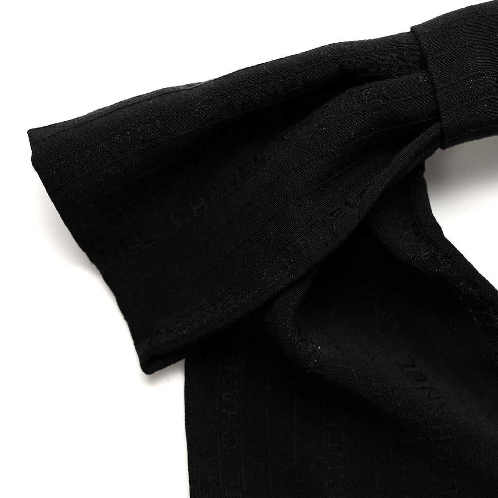 Chanel Silk Bow Hair Clip Black