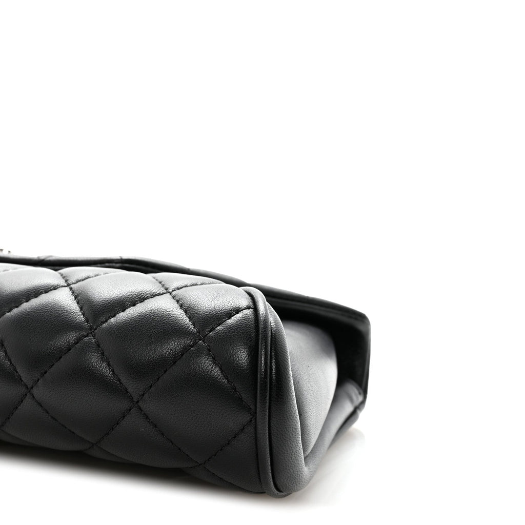 Chanel Lambskin Quilted Fold Up Again Clutch Black