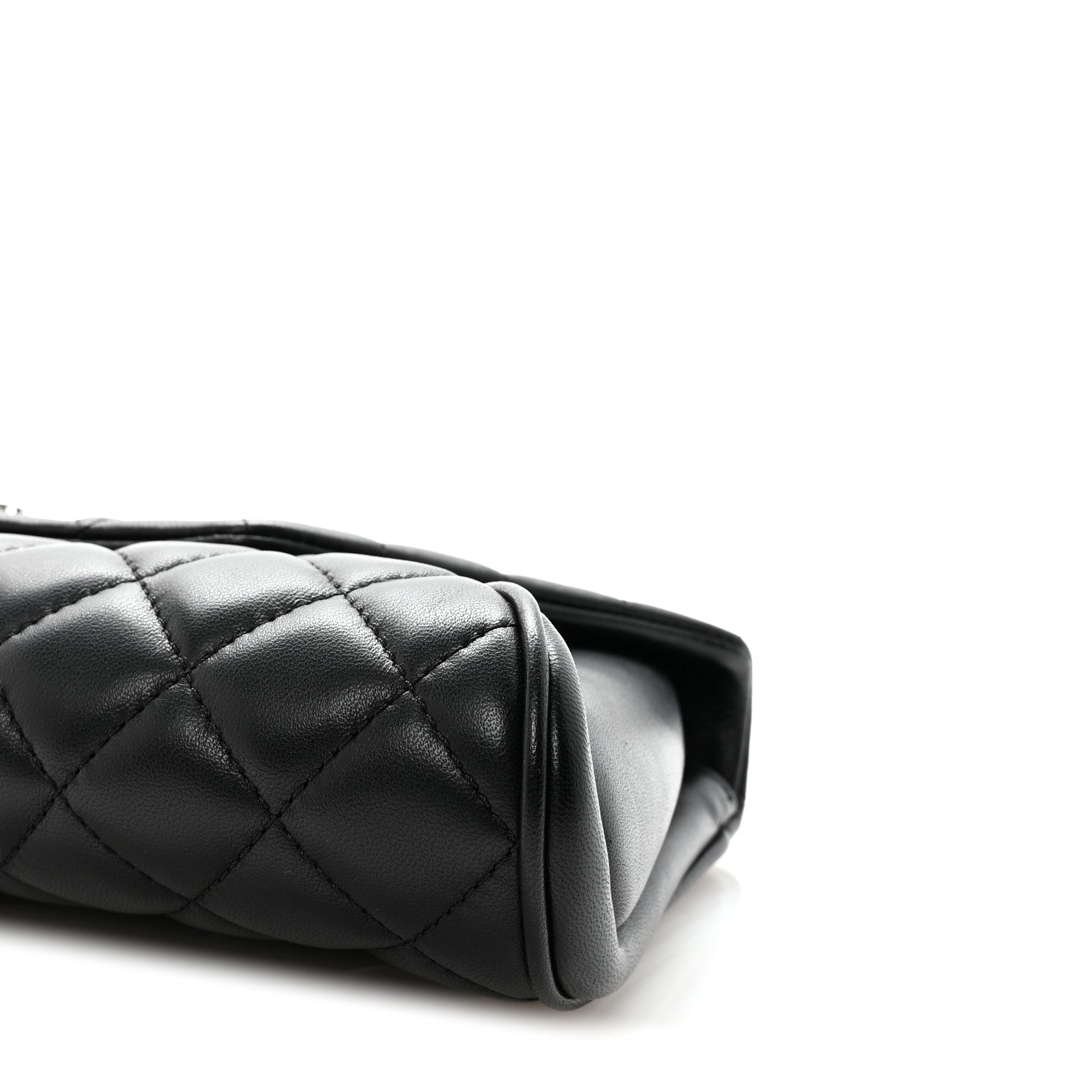 Chanel Lambskin Quilted Fold Up Again Clutch Black