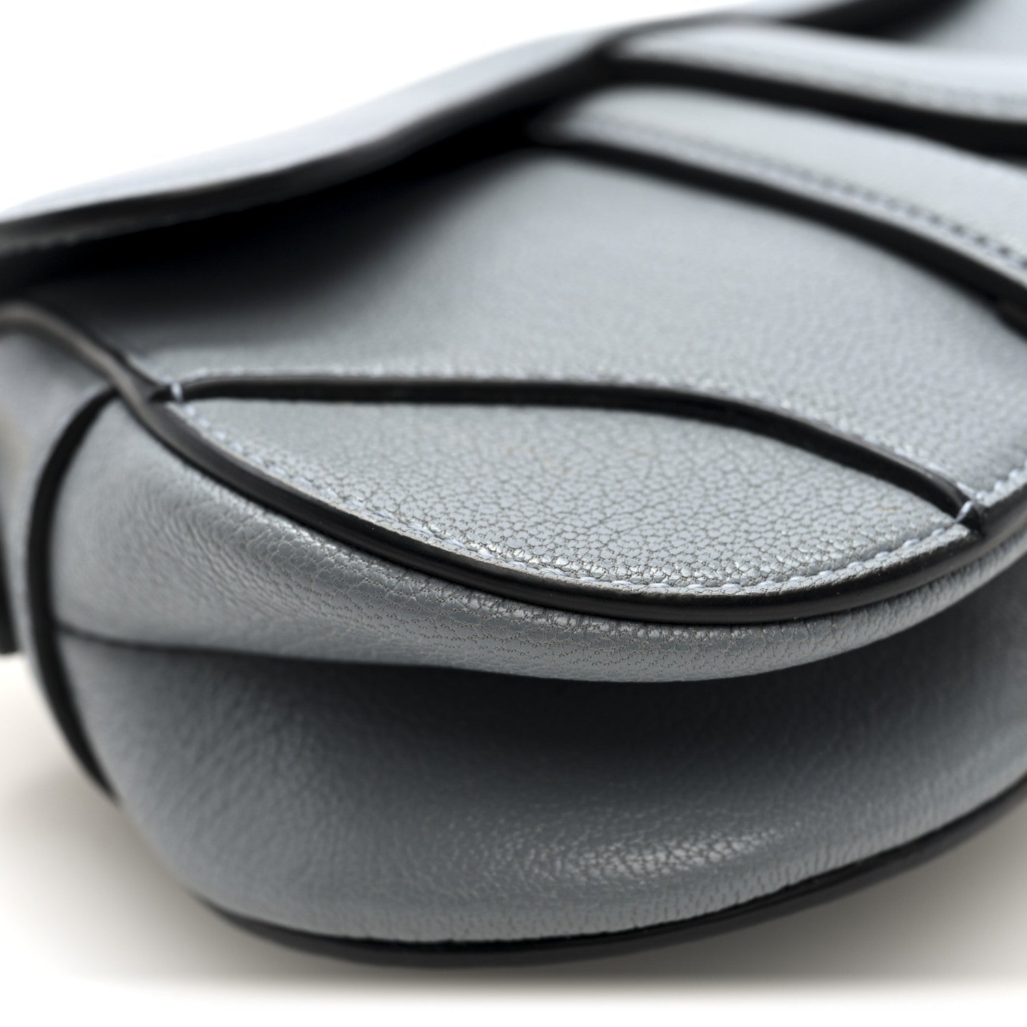 Christian Dior Grained Calfskin Mini Saddle Bag Sky Blue