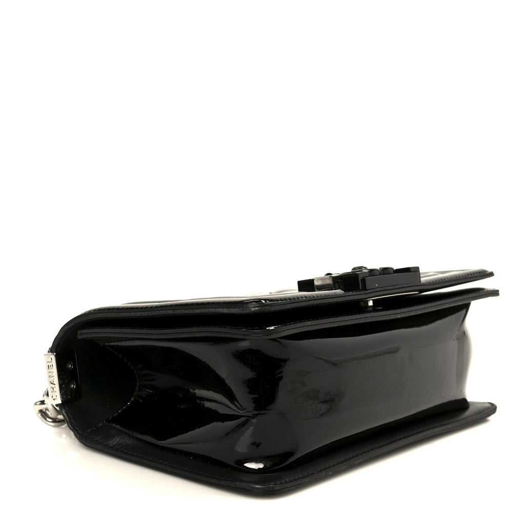 Chanel Patent Calfskin Quilted Small Boy Flap Plexiglass Black