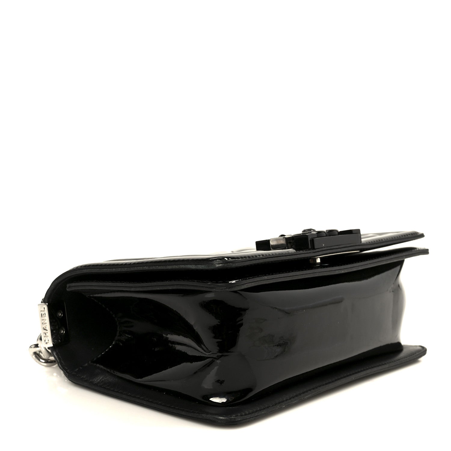 Chanel Patent Calfskin Quilted Small Boy Flap Plexiglass Black