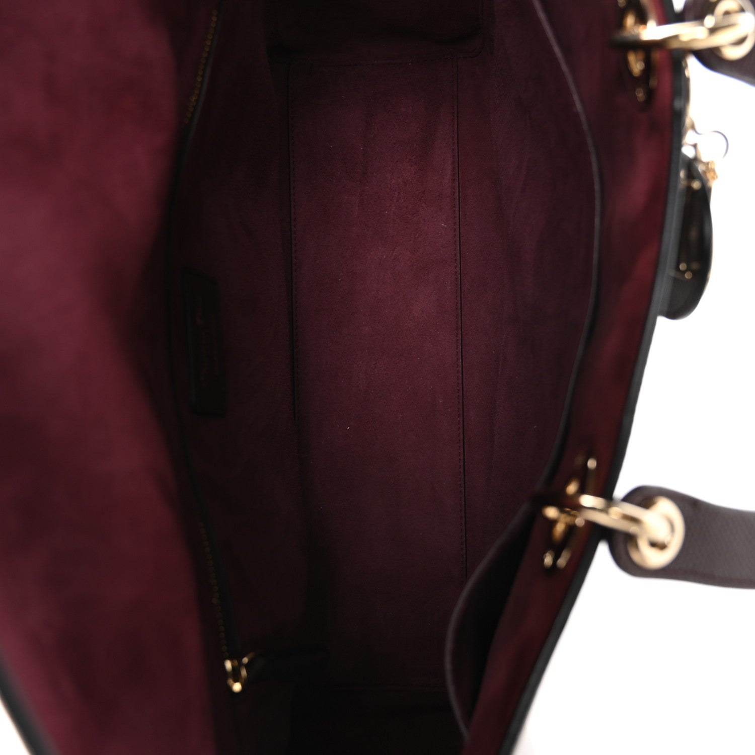 Christian Dior Grained Calfskin Large Lady Dior Burgundy