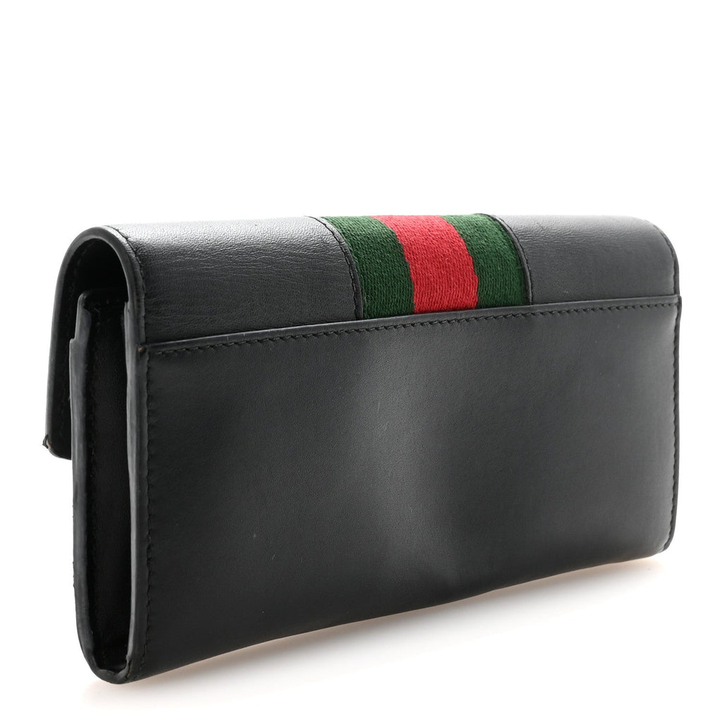 Gucci Calfskin Sylvie Continental Wallet Black