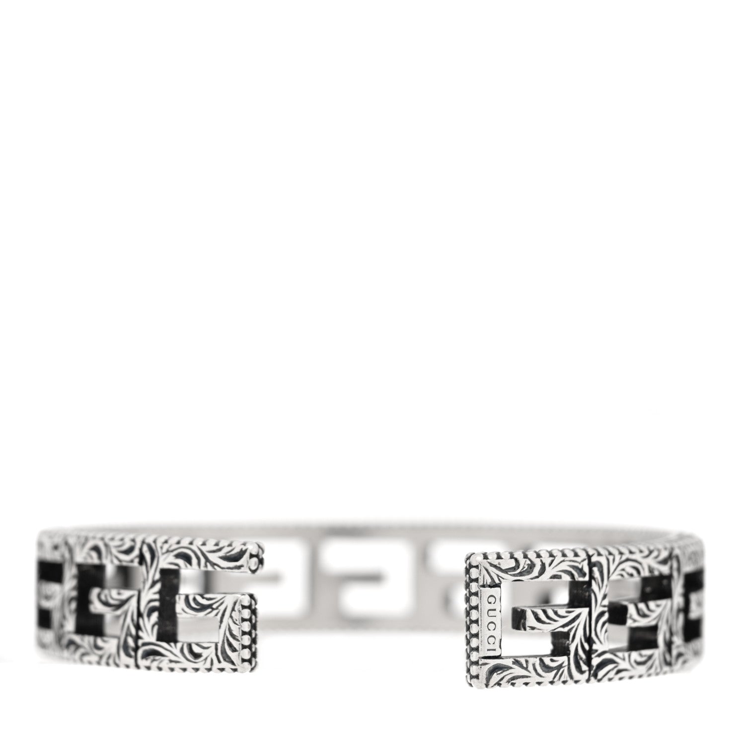 Gucci Sterling Silver Square G Motif Cuff Bracelet