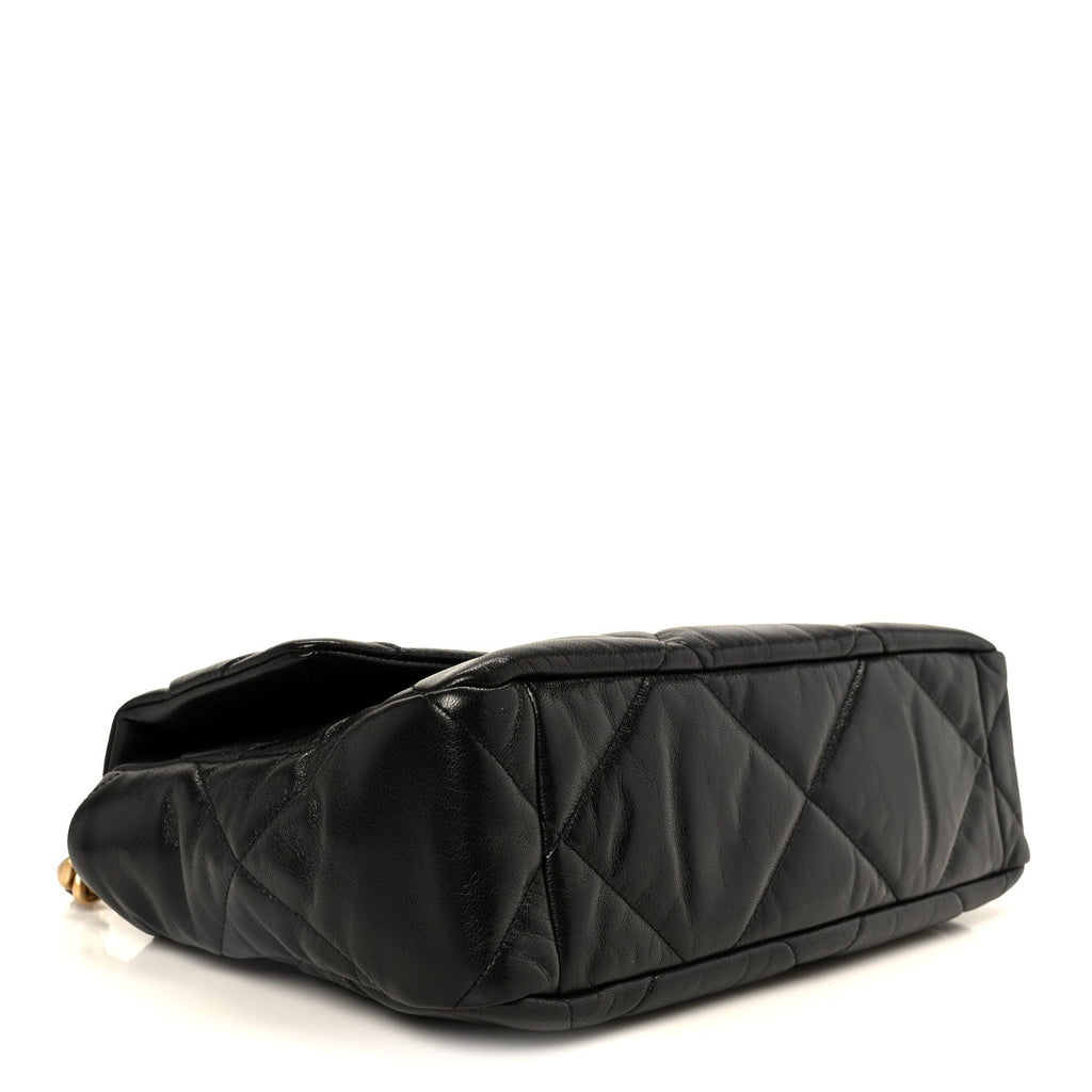 Chanel Goatskin Quilted Large Chanel 19 Flap Black