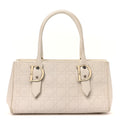 Christian Dior Calfskin Cannage D Buckle East West Tote White