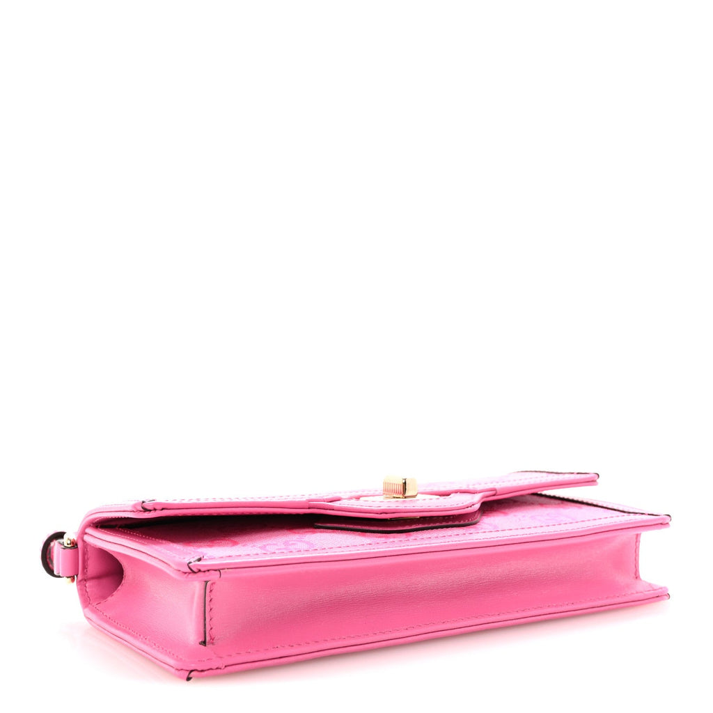Gucci GG Monogram Scratch Lux Calfskin Mini Luce Shoulder Bag Rose Dark Blossom