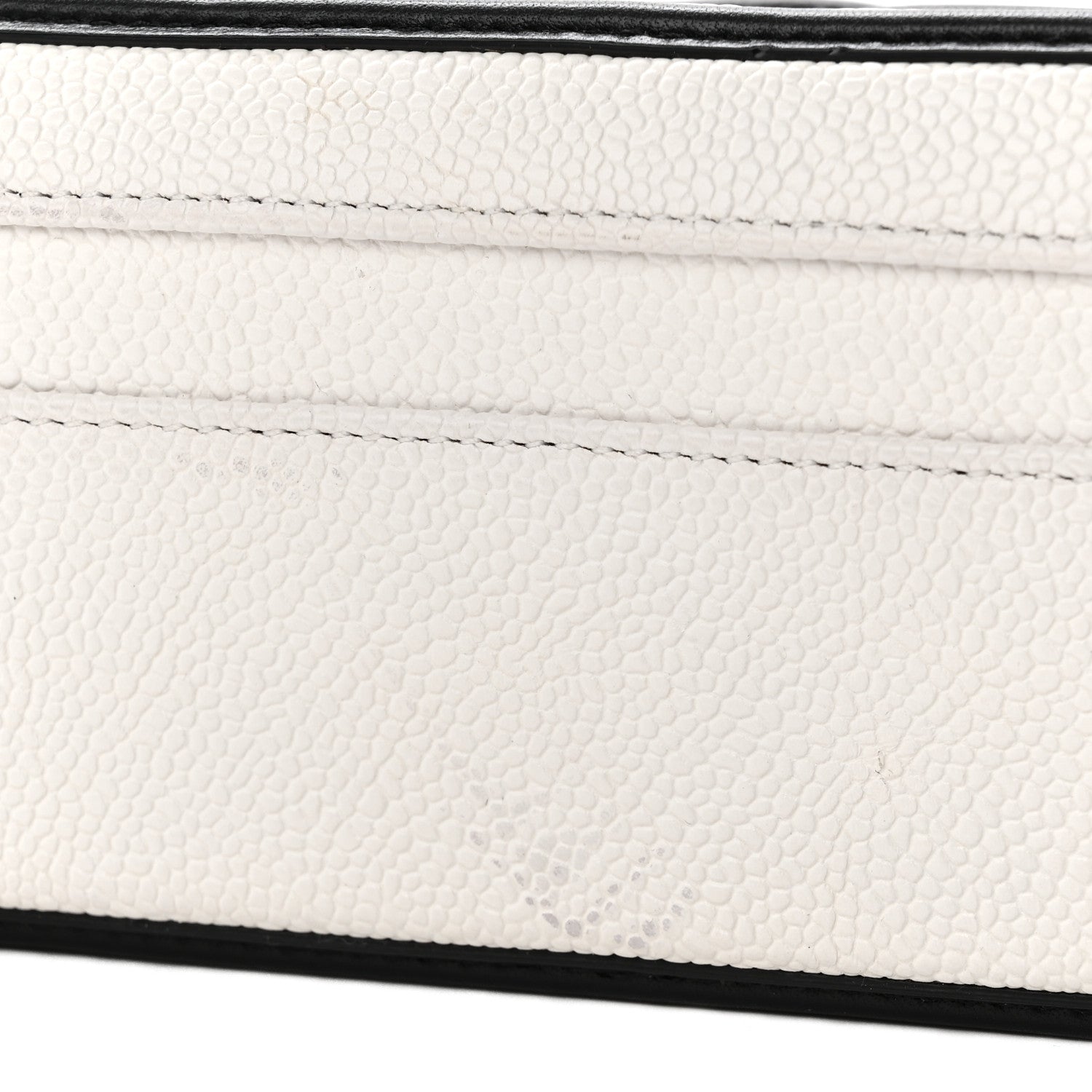 Chanel Caviar Quilted Medium CC Filigree Vanity Case White Black